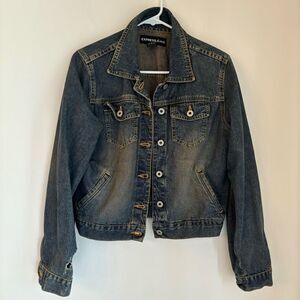 Express Women’s denim Jean jacket with pockets size medium GUC - read!